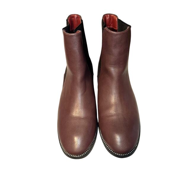 Unilady 8 Brown Women's Chelsea Ankle Boots 1 Inch High Heel  Shoes - Picture 2 of 7